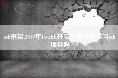 ssh框架,2019年JavaEE开发还有必要学习ssh项目吗