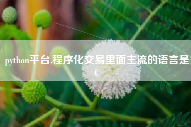 python平台,程序化交易里面主流的语言是C
