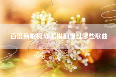 百度新歌榜,邓紫棋翻唱过哪些歌曲