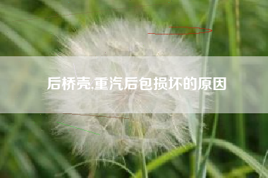 后桥壳,重汽后包损坏的原因