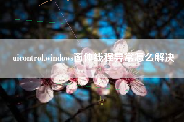 uicontrol,windows窗体线程异常怎么解决