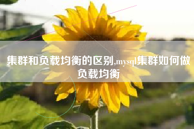 集群和负载均衡的区别,mysql集群如何做负载均衡
