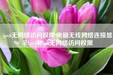 ipv6无网络访问权限,电脑无线网络连接显示lpv4和lp6无网络访问权限
