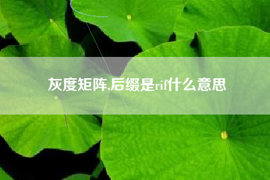 灰度矩阵,后缀是rif什么意思