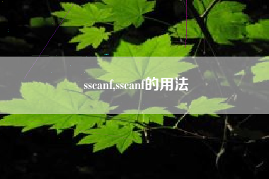 sscanf,sscanf的用法