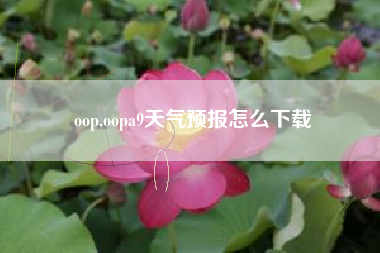 oop,oopa9天气预报怎么下载