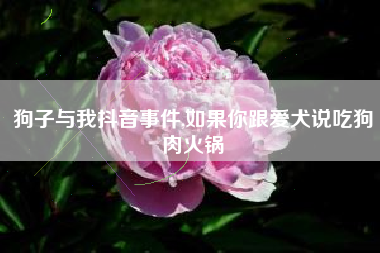 狗子与我抖音事件,如果你跟爱犬说吃狗肉火锅