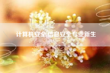 计算机安全,信息安全专业新生
