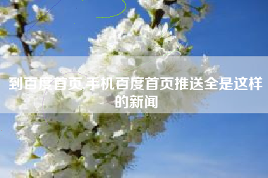 到百度首页,手机百度首页推送全是这样的新闻