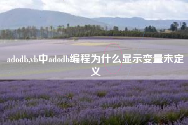 adodb,vb中adodb编程为什么显示变量未定义