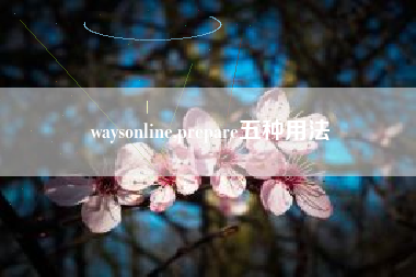 waysonline,prepare五种用法