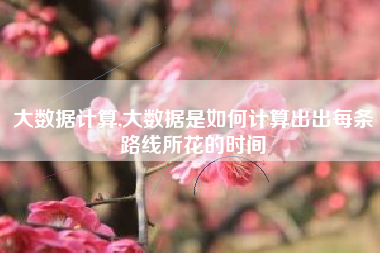 大数据计算,大数据是如何计算出出每条路线所花的时间