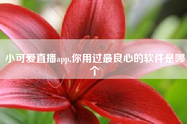 小可爱直播app,你用过最良心的软件是哪个