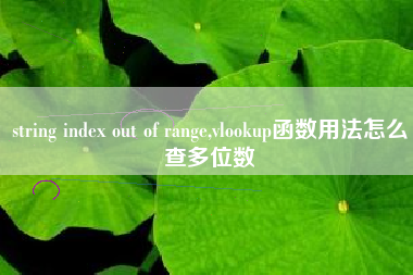 string index out of range,vlookup函数用法怎么查多位数