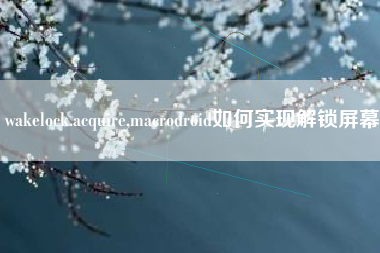 wakelock.acquire,macrodroid如何实现解锁屏幕