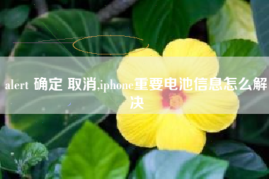 alert 确定 取消,iphone重要电池信息怎么解决