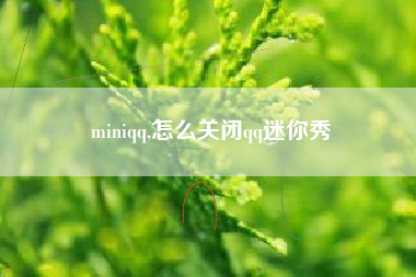 miniqq,怎么关闭qq迷你秀