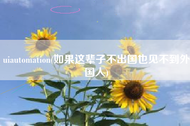 uiautomation(如果这辈子不出国也见不到外国人)