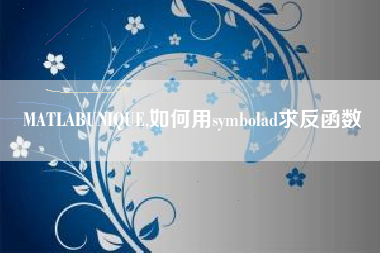 MATLABUNIQUE,如何用symbolad求反函数