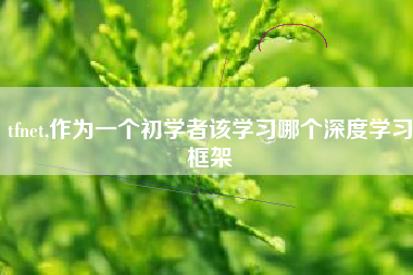 tfnet,作为一个初学者该学习哪个深度学习框架