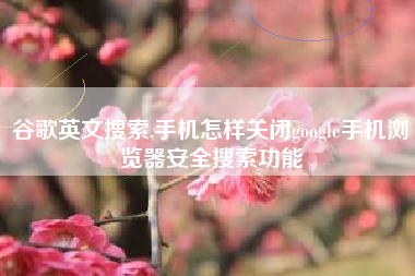 谷歌英文搜索,手机怎样关闭google手机浏览器安全搜索功能