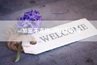 ssl加密,不支持ssl协议怎么弄