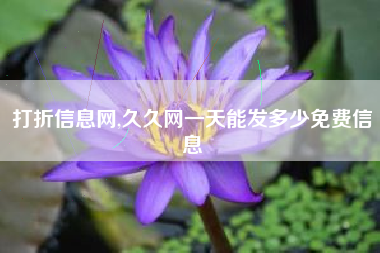 打折信息网,久久网一天能发多少免费信息