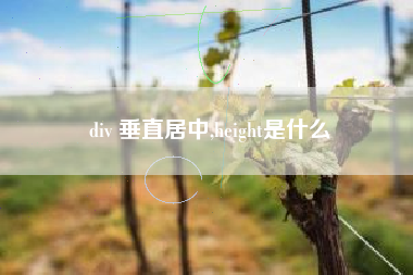 div 垂直居中,height是什么