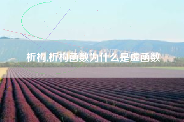 析构,析构函数为什么是虚函数