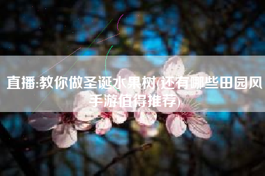 直播:教你做圣诞水果树(还有哪些田园风手游值得推荐)