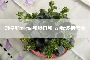 瑞星和360(360和腾讯和3721我该相信谁)