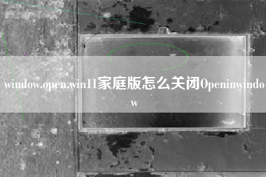 window.open,win11家庭版怎么关闭Openinwindow