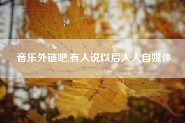 音乐外链吧,有人说以后人人自媒体