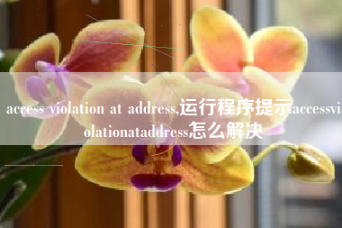 access violation at address,运行程序提示accessviolationataddress怎么解决