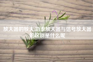 放大器的放大,功率放大器与信号放大器的区别是什么呢
