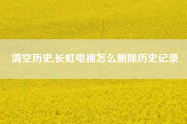 清空历史,长虹电视怎么删除历史记录