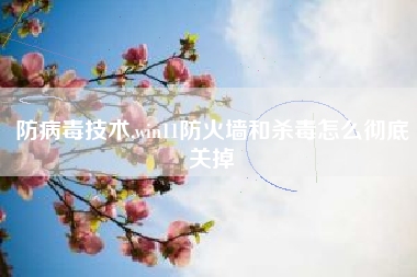 防病毒技术,win11防火墙和杀毒怎么彻底关掉