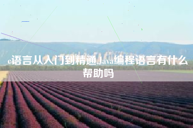 c语言从入门到精通,Java编程语言有什么帮助吗