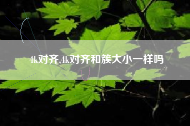 4k对齐,4k对齐和簇大小一样吗