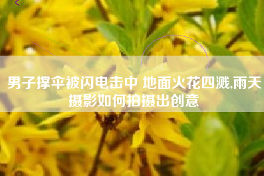 男子撑伞被闪电击中 地面火花四溅,雨天摄影如何拍摄出创意