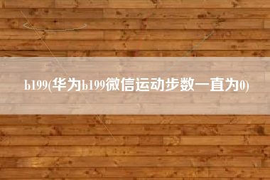 b199(华为b199微信运动步数一直为0)