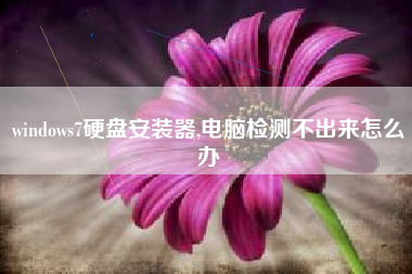 windows7硬盘安装器,电脑检测不出来怎么办