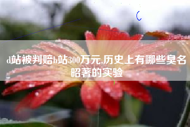 d站被判赔b站300万元,历史上有哪些臭名昭著的实验