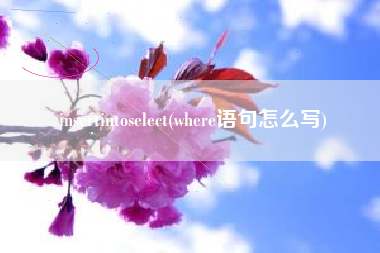 insertintoselect(where语句怎么写)