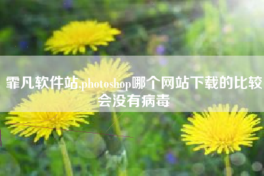 霏凡软件站,photoshop哪个网站下载的比较会没有病毒