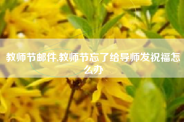 教师节邮件,教师节忘了给导师发祝福怎么办