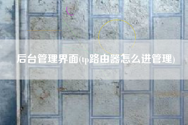 后台管理界面(tp路由器怎么进管理)