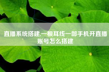 直播系统搭建,一根耳线一部手机开直播账号怎么搭建