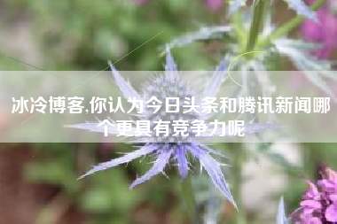 冰冷博客,你认为今日头条和腾讯新闻哪个更具有竞争力呢