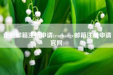 企业邮箱注册申请(exchange邮箱注册申请官网)